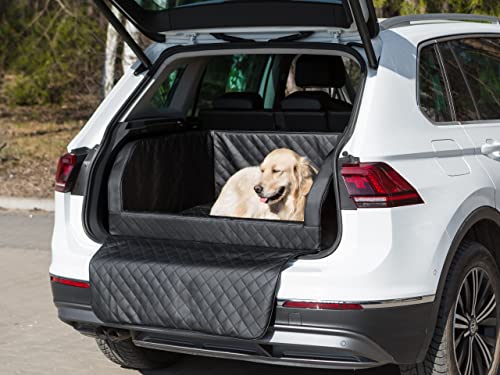 Asiento de coche para perros, manta para el maletero del coche, caja de transporte para gatos, caja para perros, arnés para perros, cama para perros, cesta para perros (negro, 1: 92 x 70 cm)