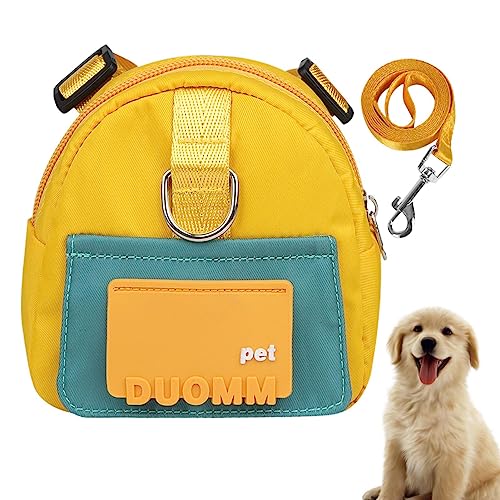 PW TOOLS Mochila con arnés para Perros | Mochila para Perros pequeños,Mochila Escolar para Cachorros, Tela de Sarga Impermeable, diseño de Bolsa de Basura Oculta para Golden Retriever, Husky, Shiba