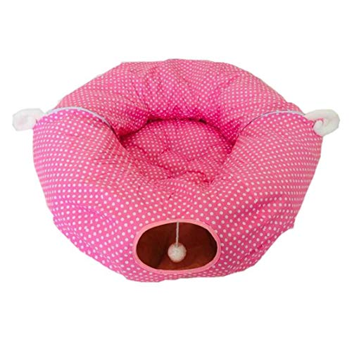 GODGETS Cat Tunnel Toy Mejora Plegable Juego de Mascotas Tunnel Tube Cama de Perros,Rojo,Style 1