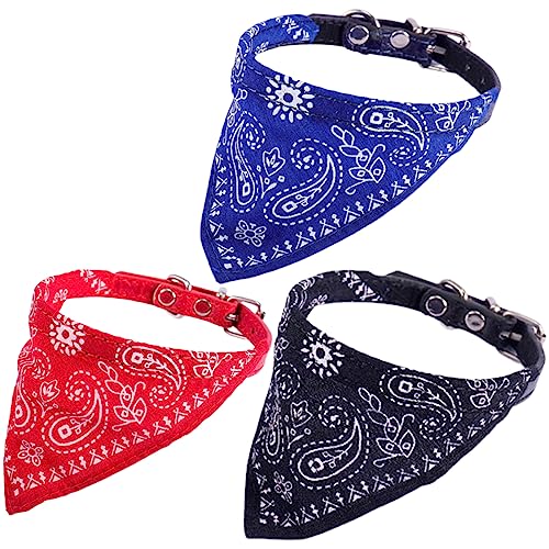 DEZ Tres Piezas Casual Pet Bufandas con Triángulo, Moda Perro Gato Bandana, Triángulo Bufanda para Mascotas, Perro Nápoles Suéter, Bandana Collar, Perros Bandana Collar