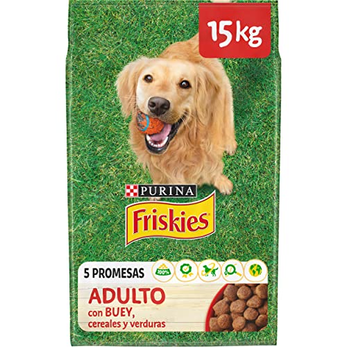 Friskies Purina Friskies Pienso para Perro Adulto con Buey, Cereales y Verduras, saco de 15kg