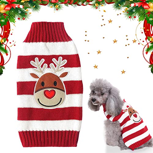 Navidad Mascotas Suéter, Jersey para Perros y Gatos, Disfraz de Perro, Suéteres de Alce para Perros para Invierno Perros pequeños, medianos Grandes, Gatos (XL)