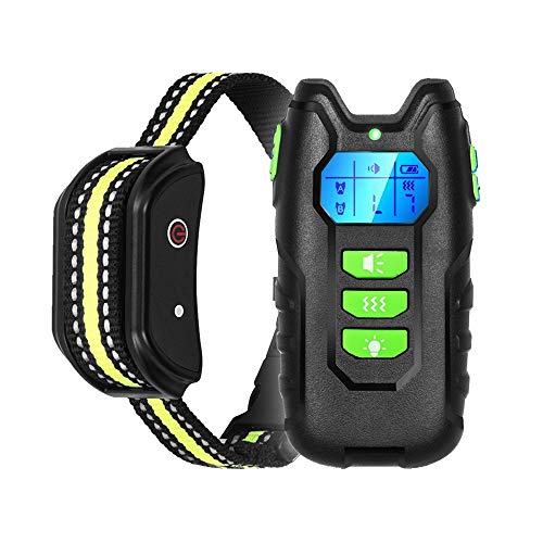 Collar de Adiestramiento para Perros Recargable, Mando Rango de 1000 FT con Modo de Sonido y Vibración, Resistente al Agua IP67 Seguro para Perros Pequeños Medianos y Grandes