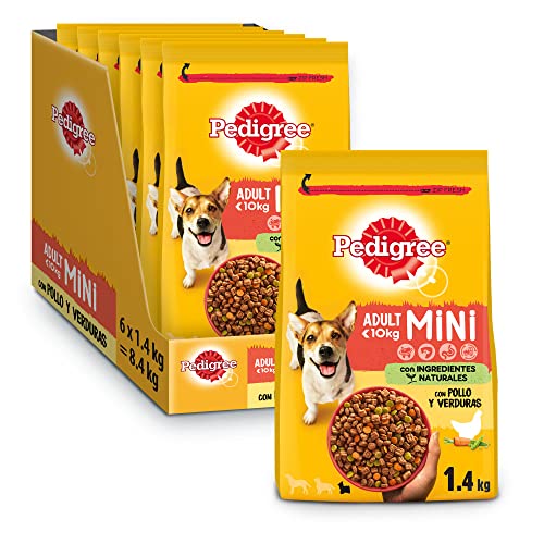 Pedigree Pienso para Perros Adultos Mini Sabor Pollo y Verduras (Pack de 6 x 1,4kg)