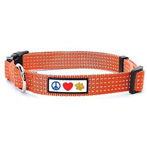 Pawtitas Collares para Perros Reflectante Adaptable | Collar Perro y Cachorro Ajustable y Resistente | Collar para Perros Ideal para Entrenamiento | Collar para Perro Color Naranja - Extra Pequeño