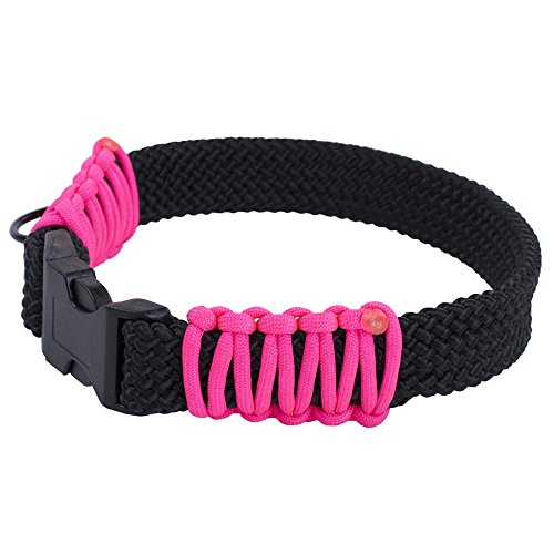 Paracord planeta trenzado plano cuerda DIY paracord perro collar kits – elegir entre rojo, negro, rosa neón y tan/amo – DIY collares de perro hacen que su amigo peluche destaque