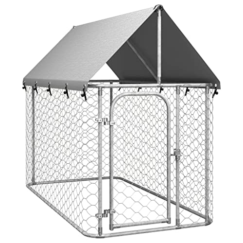 vidaXL Perrera de Exterior con Techo 200x100x150 cm Jaula Perro Caseta Mascota