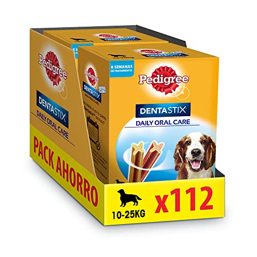 Pedigree Dentastix Snack Dental para la Higiene Oral de Perros Medianos MegaPack, 112 Unidad (Paquete de 1)