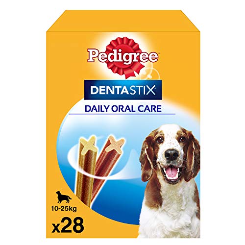 Pedigree Pack de Dentastix de uso Diario para la Limpieza Dental de Perros Medianos (28ud)