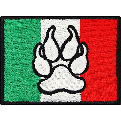 EXPRESS-STICKEREI Parche de Italia K9 policía perro Italia | K9 Parche termoadhesivo para planchar / parche de perro Police Dog Patch / Parche para coser para correa / arnés de pecho | 70 x 50 mm