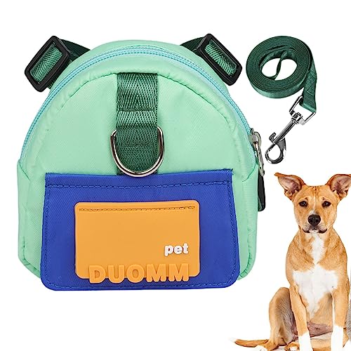 Firulab Mochila con arnés para Perros, Mochila para Perros pequeños, Mochila Escolar para Cachorros con diseño de Anillo en D Doble, Tela de Sarga Impermeable para Samoyedo, Golden Retriever