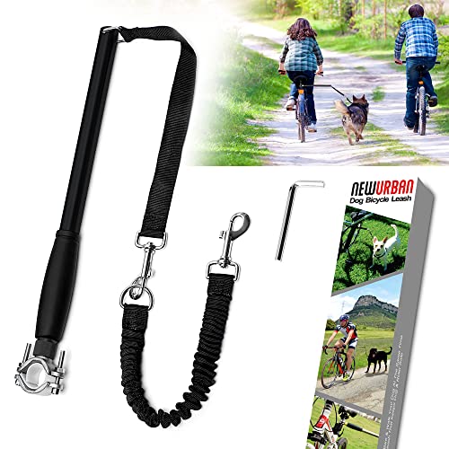 NEWURBAN - Correa Para Bicicleta Para Perros - Fácil Instalación y Extracción - Bicicleta Para Perros Manos Libres - Correa Para Ejercitar - Para Hacer Ejercicio Entrenar Trotar Ciclismo - Color Negro