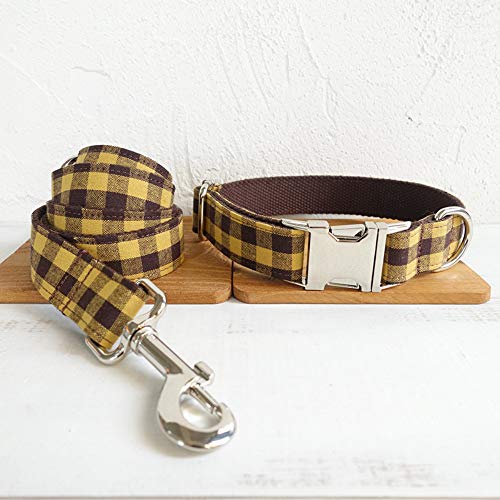 Gulunmun Dog Lead + Collar para Perro, Juego de Correa y Collar para Perro, Ajustable a 2 Longitudes Diferentes,   para adiestramiento de Perros pequeños/medianos/Grandes, Caminar, Correr, M