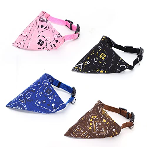 Nobleza - 4 Piezas Collar de Bandana para Perros, Triangulares para Mascotas Bandana Collar, Pañuelos Ajustables para Mascotas, Accesorios Lavable para Disfraces de Mascotas para Perros y Gatos