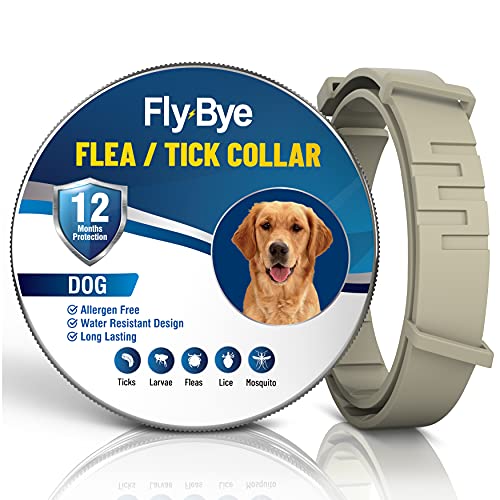 Fly-Bye - Collar antipulgas para perros, 12 meses de protección