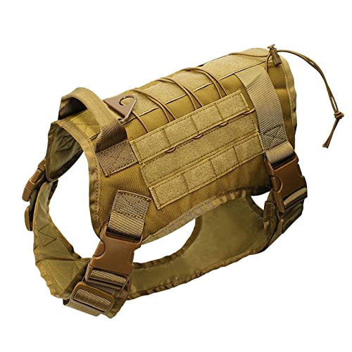 YUEHAN Arnes Perro Arnés Táctico para Perros, Chaleco De Entrenamiento, Arnés Militar Resistente Al Agua con Bolsas/Parches Molle Desmontables para Perros Grandes