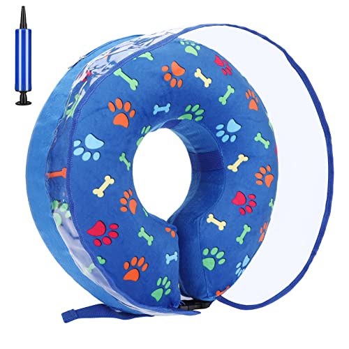 Brynnl Collar de Perro Inflable de recuperación, Collar de protección para Perros y Gatos, cómodo Cono de Cuello Protector para Perros con Hebilla Ajustable, Ideal para recuperación de heridas (L)