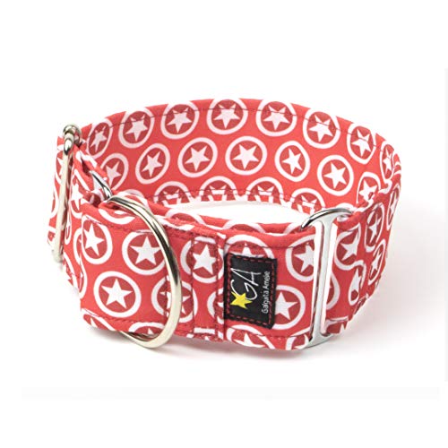 Galguita Amelie 4cm de Ancho Talla M (30-39cm), Collar para Perros Martingale. Capitán Estrella