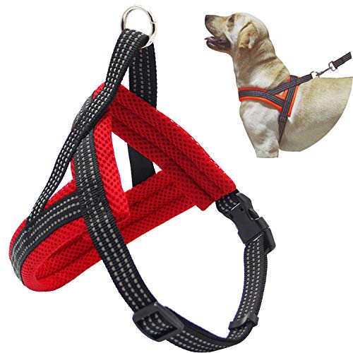 BPS® Arnés Correa para Perros Mascotas Collar Ajustable 4 Tamaños Colores para Elegir para Perro Pequeño Mediano y Grande (S, Rojo) BPS-3881R