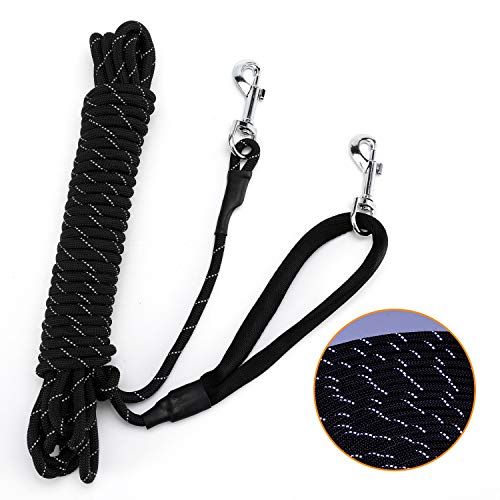 PETTOM Correa de Perro Cordón para Perros 5m 10m 15m Cordón de Cuerda de Entrenamiento Reflectante Cordón de Nailon-Naranja