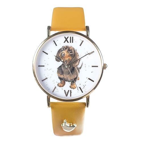 Wrendale Designs - Reloj de cuero, Perro salchicha, Correa