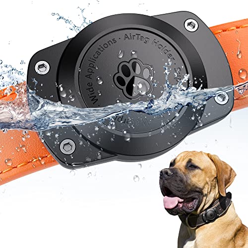 CITYWAY Soporte para collar de perro Airtag ultra impermeable, seguro y discreto, se adapta a collares de mascotas de todos los anchos, funda impermeable sellada para mascotas gigantes (paquete de 1