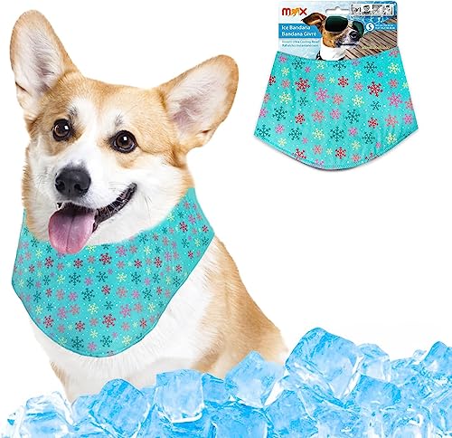 MAX Chill Out - Bandana de hielo para perro, bandana de refrigeración instantánea para mascotas, bufanda transpirable para perro, gato, collar de hielo para verano (M)