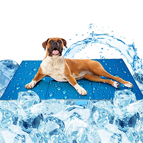 Zellar Alfombrilla Refrescante para Perros Gatos, Grande 90x50cm Manta Auto Refrigerante Perro, Gel No Tóxico Cama Refrescante Perro Gatos