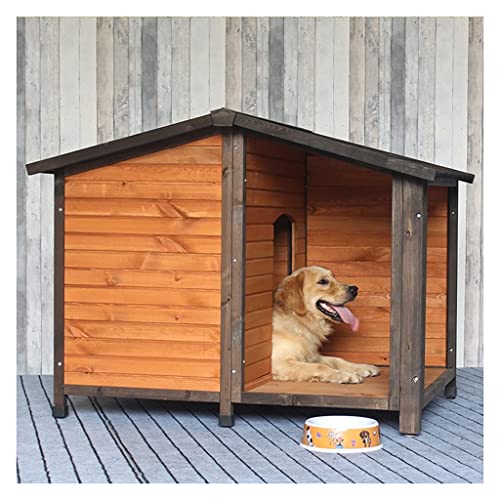 LCYDMJ Casetas para Perros De Madera Maciza, De Lujo, Refugio De Mascotas Grande Y Duradero, Protección De la Lluvia Y la Protección Solar, Es Fácil De Instala, Multi-colored, 104x131x100cm