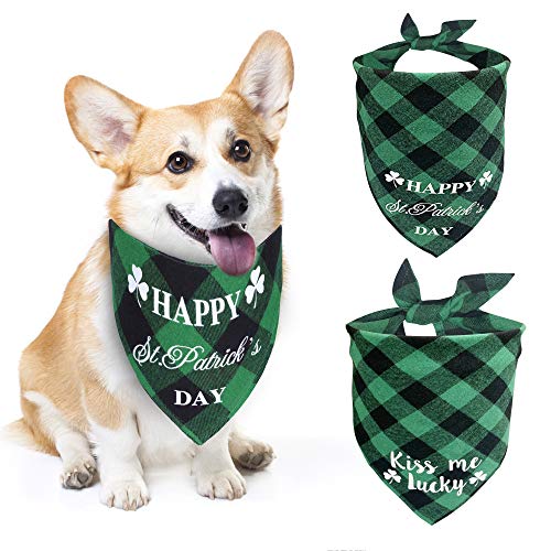 TOGETOP 2Piezas Bandanas Cumpleaños para Perros,Pañuelos para Perros,Triángulo Collar,Bufandas de Algodón Baberos,Cumpleaños pequeños,Producto para Mascotas,Baberos para Mascotas,Cachorros,Gatos(H&L)