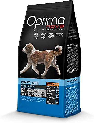 Optima Nova - Pienso para perros cachorros grandes pollo y arroz 12 kg