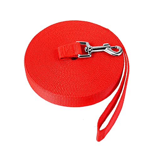 Correa Perros Larga, 10M Correa para Perros Adiestramiento, Cuerda para Perros, Correa Resistente Fuerte para Mascota Camping Paseo Entrenamiento Roja