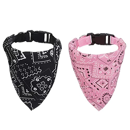 Paquete de 2 pañuelos para perros, collar de bolsillo para perros, bufanda de refrigeración para perros, pañuelo triangular para perros, bufanda ajustable para perros y gatos pequeños a medianos