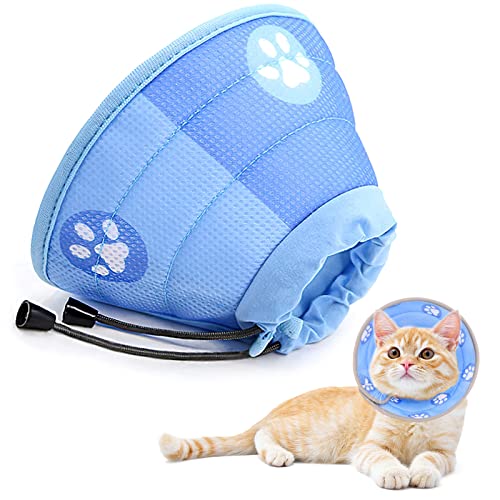 Collar Isabelino Gatos, Collar Ajustable para Gatos, Restauración Suave para Perros Pequeños, Cono después de la cirugía y Lesiones para Cachorros pequeños (M)