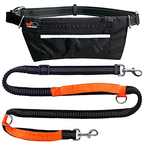 Correa para Perro Manos Libres, Correa de Jogging para Perros, Cinturón con Bolsa Compartimento y Correa Elástica y Reflectante. Correa de Perro para Correr o Caminar, ideale per Cani Walking Training