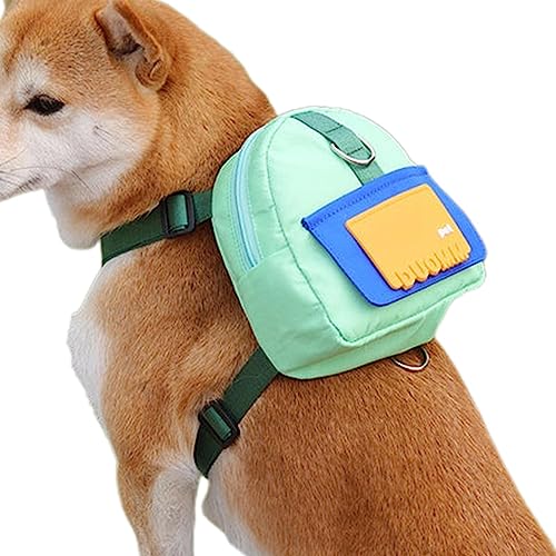 FPGEAR Mochila para Perros - Mochila para Perros pequeños | Mochila Escolar para Cachorros con diseño de Anillo en D Doble, Tela de Sarga Impermeable para Samoyedo, Golden Retriever