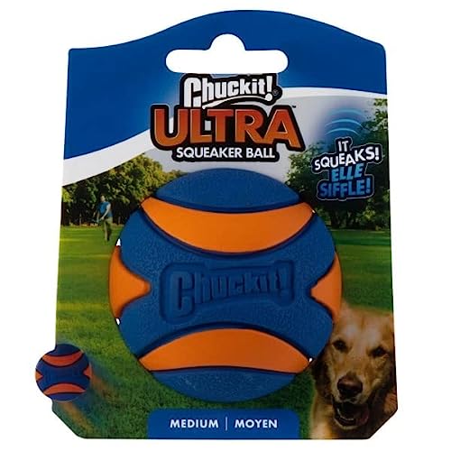 Chuckit! 52068 Ultra Squeaker Ball, 1 Pelota para Perros Compatible con el Lanzador, M