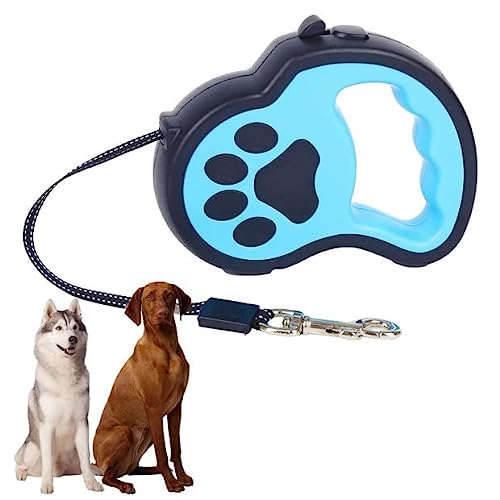 5m Correa Perro Extensible,Correa Extensible Perro Pequeño Correa de Perro retráctil de 360° sin Enredos Correa Retráctil para Perros con Cuerda de Nylon Resistente y Mango Antideslizante(5m,Black)