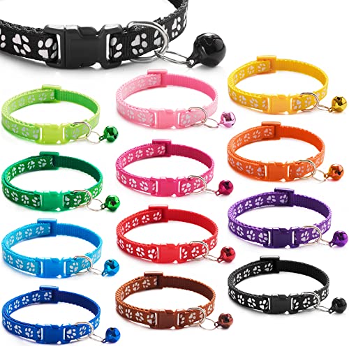 12 Piezas Collares para Cachorros, Collar para Perros Ajustable para Perros Pequeños Medianos - 12 Colores