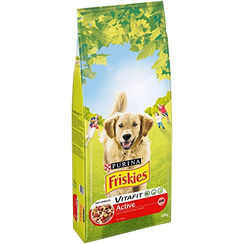 Purina Friskies Comida para Perros Active Carne - Paquete de 1 x 15 kg - Total: 15 Kg