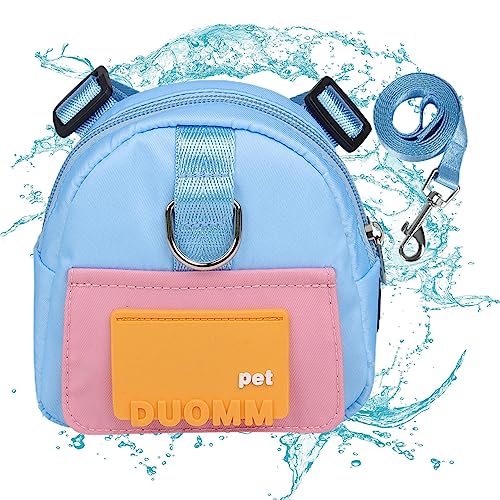 Arnés para perros con mochila - Mochila pequeña para perros | Bolsa de escuela para cachorros de tela sarga impermeable, diseño de bolsa de basura oculta para Golden Retriever, Husky, Shiba Inu Kraiss