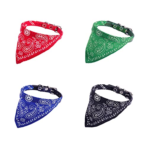 Teegxddy 4 piezas de collar de bandana para perro con tirantes ajustables, bandana con tirantes ajustables, bandana de cumpleaños triangular lavable para perro con collar de cachorro