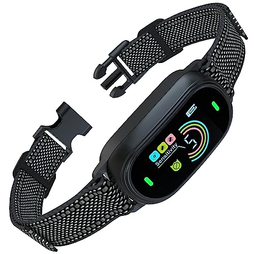 Collar Antiladridos Perros Vibración, Automático con 5 Niveles de Sensibilidad Ajustables,3 Modos de Vibración,Fuerte Vibración y Sonido,Resistencia al Agua y Recargable,Negro