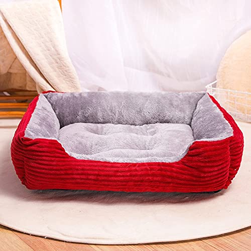 Eogrokerr Cama lavable para mascotas, sofá suave de forro polar de coral para perros, cama para perros medianos y grandes (XS 45 x 31 cm, rojo)