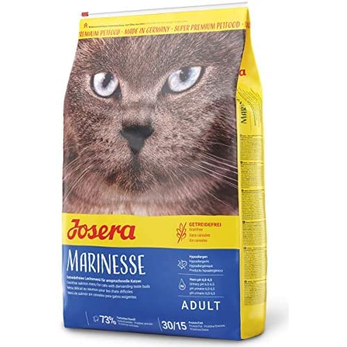 Josera - Pienso Gatos - 10 kg - Receta Marinesse - Alimento Hipoalergénico Mascota Adulta - A Base de Salmón - Sin Cereales - Con Proteínas de Calidad