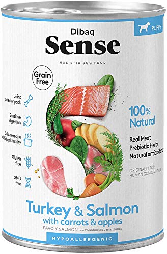 Dibaq Sense 1005997 Grain Free Salmon y Pavo (Puppy) 0,38 Kg, Blanco, Estandar, 380