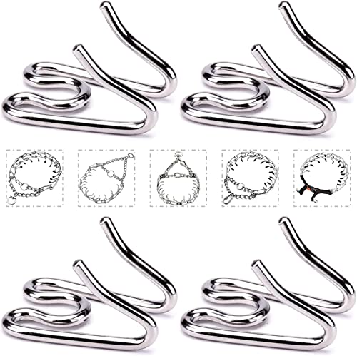 Eslabones Extra 2.5mm/3mm/3.5mm/4mm,Eslabones de Collar de Perro 4PCS,Eslabones de Acero Cromado,Eslabones Extra de Collar de adiestramiento(Extra Links, XL(4mm))