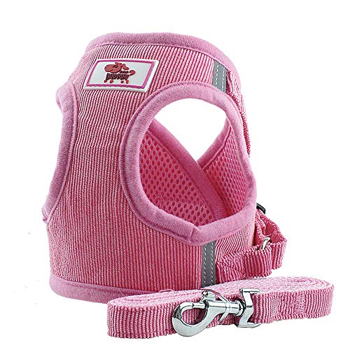 PET SPPTIES Tela de Malla Chaleco para Perros Arnés Suave Ajustable cómodo para Cachorros, Perros Pequeños y Gatos PS042 (S, Pink)