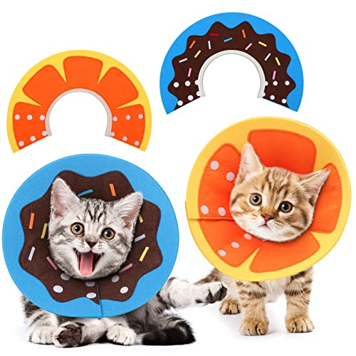 crazy bean 2pcs Collar Isabelino Gato Collar de Recuperación para Gato Ajustable Collar de Protección para Gatos Perros Recuperación de Cirugía o Heridas Collar Práctico de Segurida