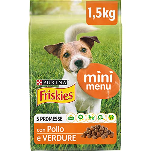 Purina Friskies Croquetas para Perros Vitafit Mini Menú <10 kg con Pollo y Verduras, 6 Paquetes de 1,5 kg Cada uno, Peso Total 9 kg